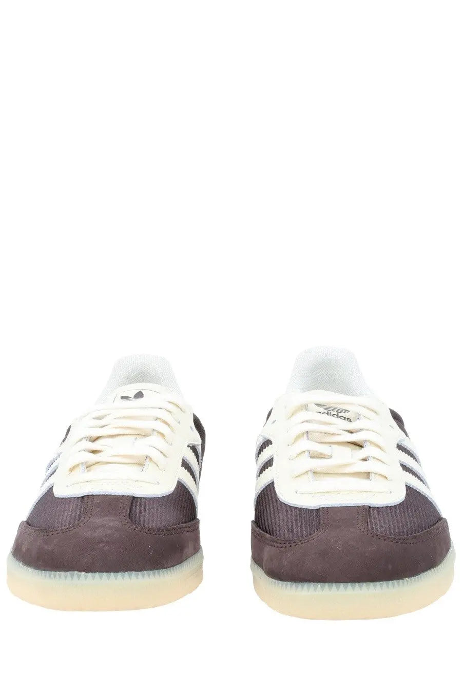 Adidas men’s Samba OG sneaker brown suede and mesh with white laces black stripes and translucent gum sole