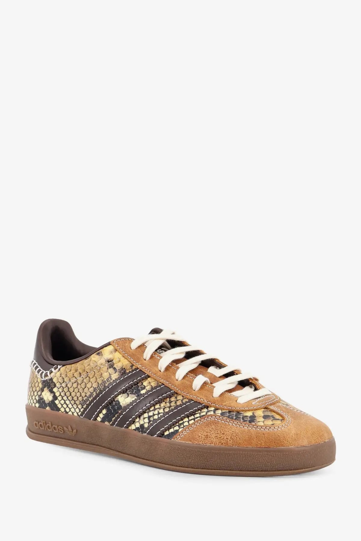 Adidas Originals by Wales Bonner unisex WB Gazelle sneakers in tan suede and snake-print leather with white laces