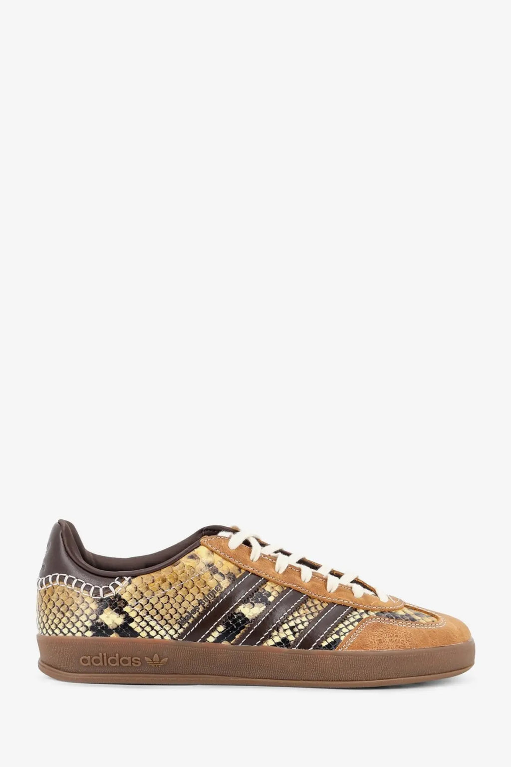 Adidas originals by wales bonner unisex wb gazelle snake leather sneaker in tan and brown snake-skin pattern with suede accents