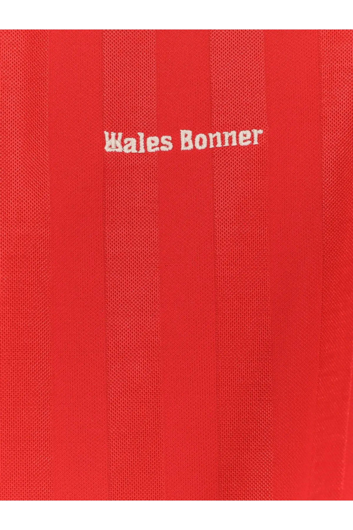 Adidas originals by wales bonner women’s beige nylon shirt with red striped fabric and white wales bonner embroidery