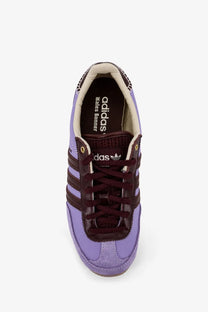 Adidas Originals by Wales Bonner women’s nylon sneakers in purple with maroon suede upper and beige interior lining