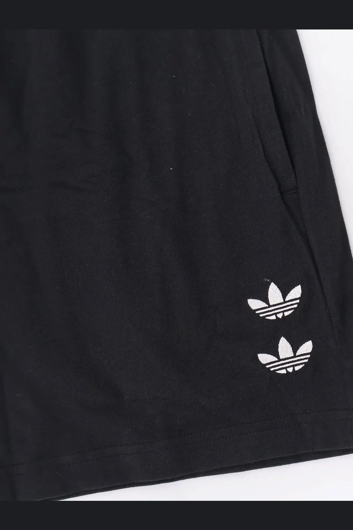Black adidas originals x willy chavarria men’s cotton bermuda shorts with two white trefoil logos embroidered on the side