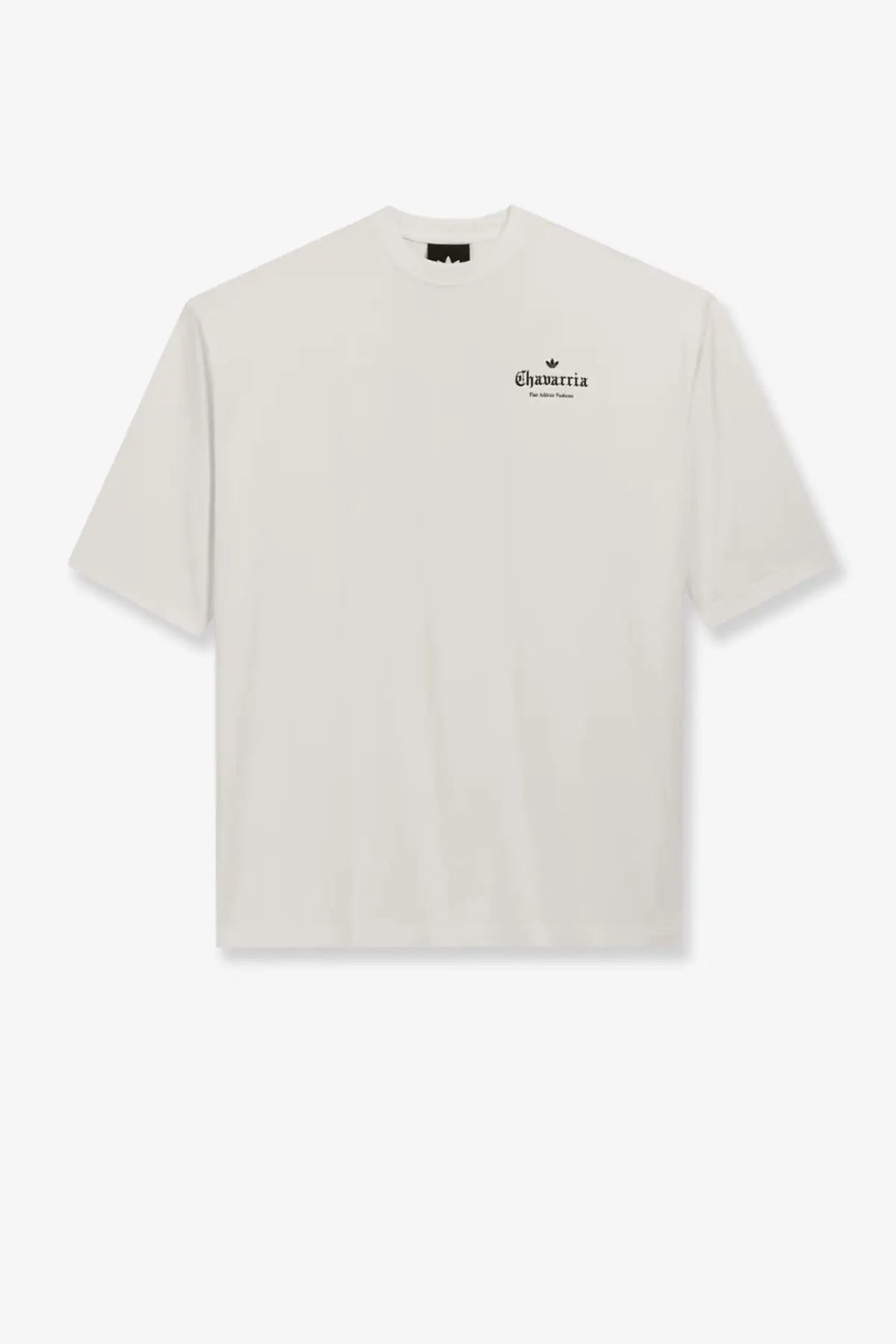Adidas Originals x Willy Chavarria men’s cream oversized cotton t-shirt with black chavarria logo on left chest