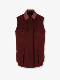 Max Mara Women's Alpaca and Cashmere Sleeveless Coat Red