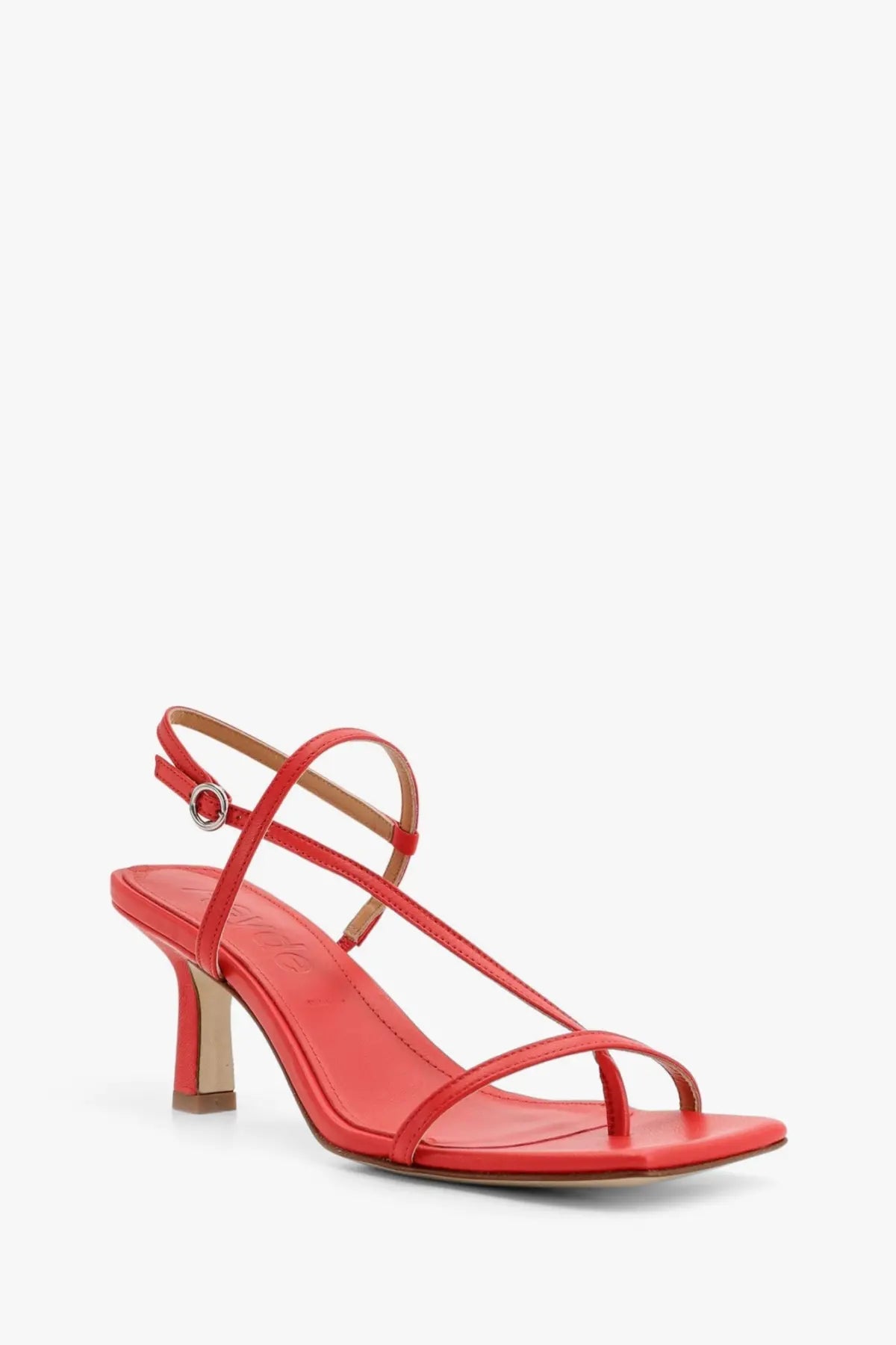 Aeyde women’s elise red leather thong sandals with red leather straps and slender heels