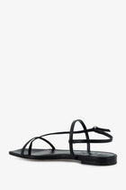 Aeyde Women's Ella Flat Leather Sandals Black, view 3