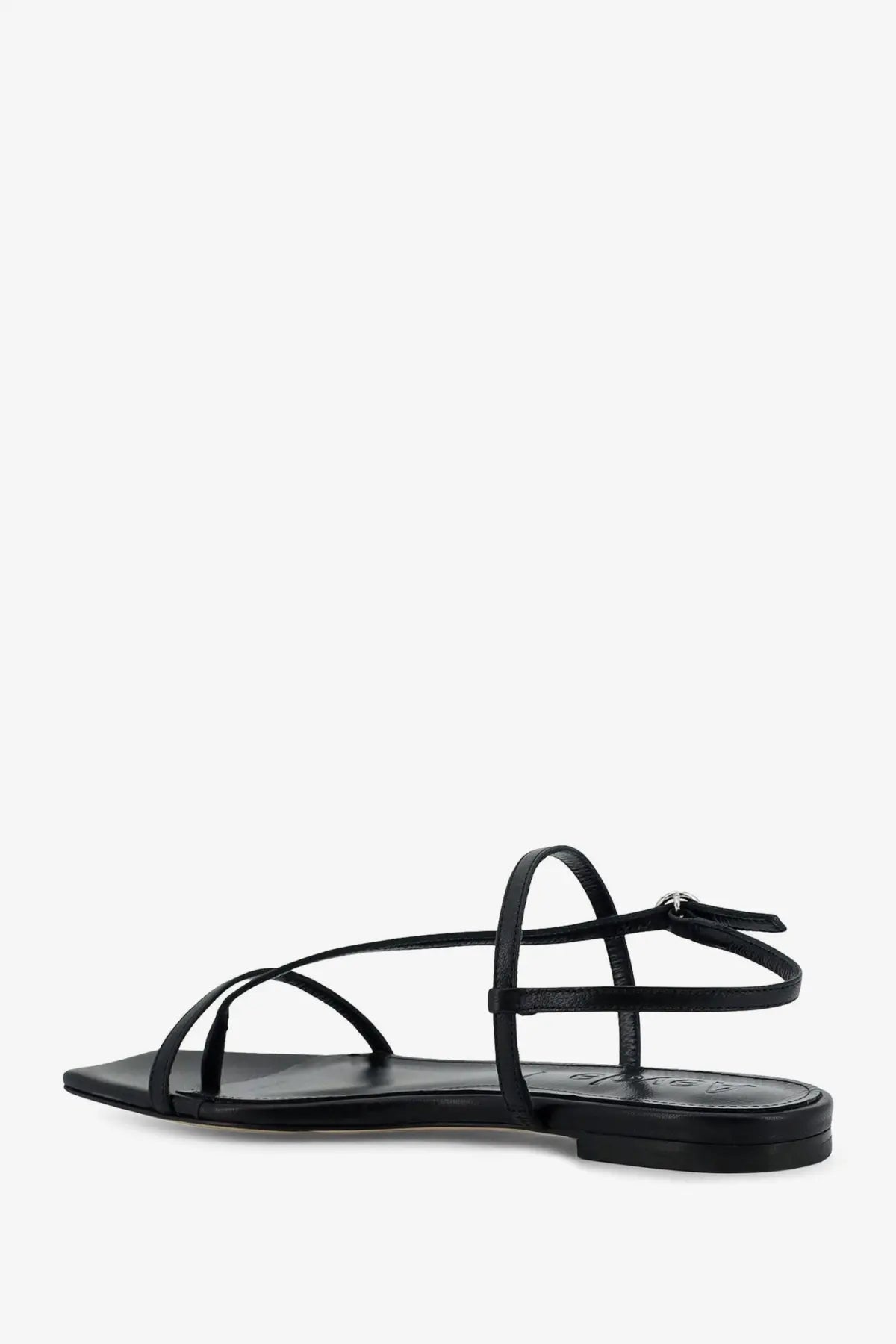 Aeyde Women's Ella Flat Leather Sandals Black, view 3