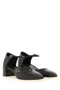 Aeyde women’s pump magda black black patent leather mary jane pumps with chunky block heel and t-strap design