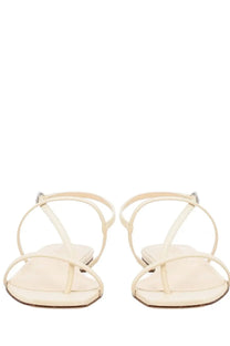 Aeyde women’s thong sandal Ella White cream-colored minimalist design with thin intersecting straps and sleek modern style