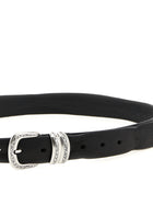Zerbini Claudio Aged Leather Belt Black, view 3