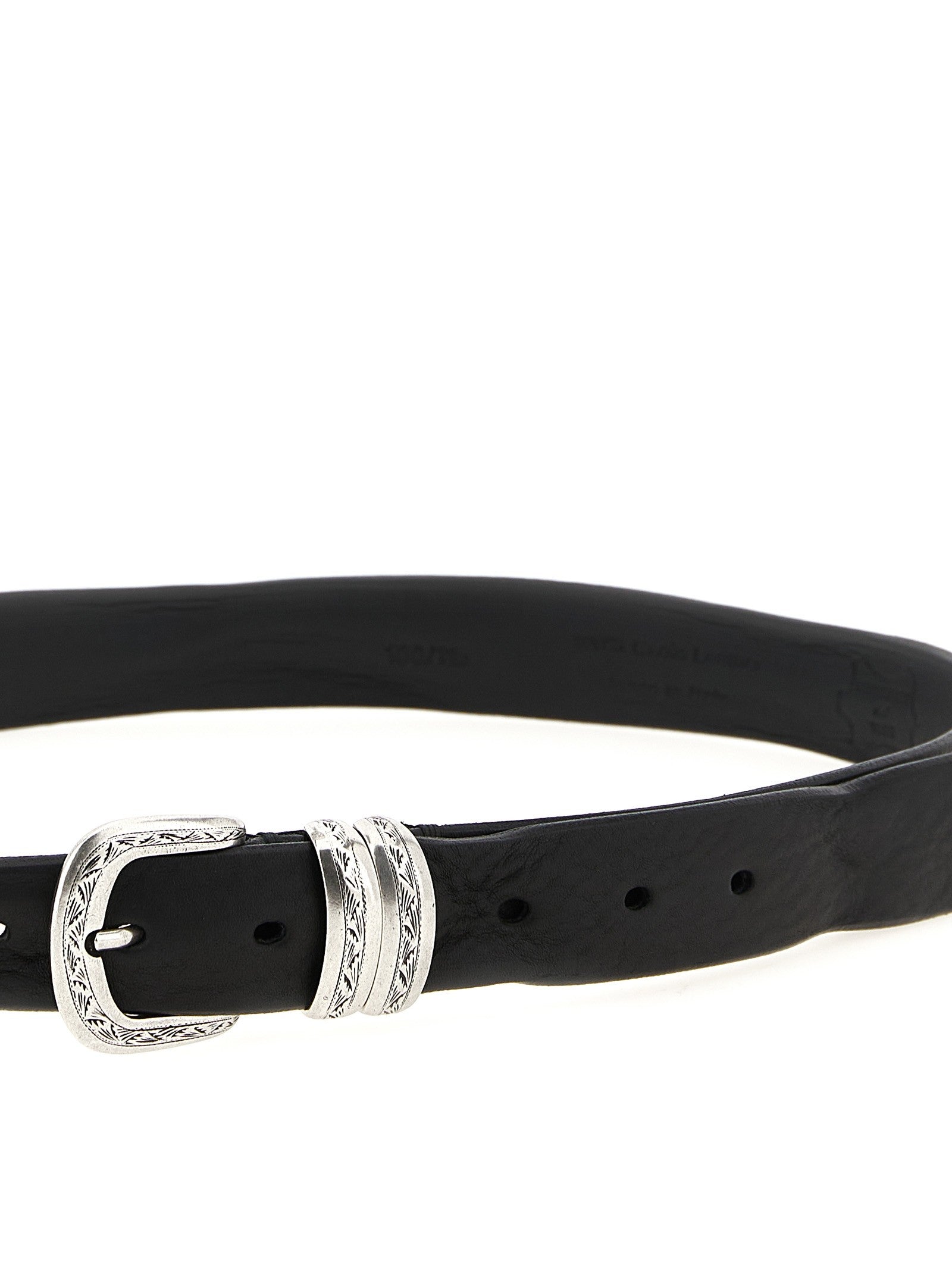 Zerbini Claudio Aged Leather Belt Black