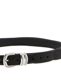 Zerbini Claudio Aged Leather Belt Black