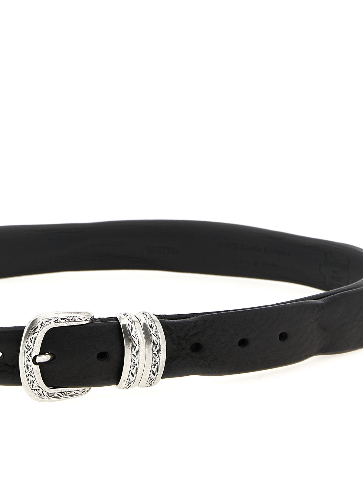 Zerbini Claudio Aged Leather Belt Black, view 3
