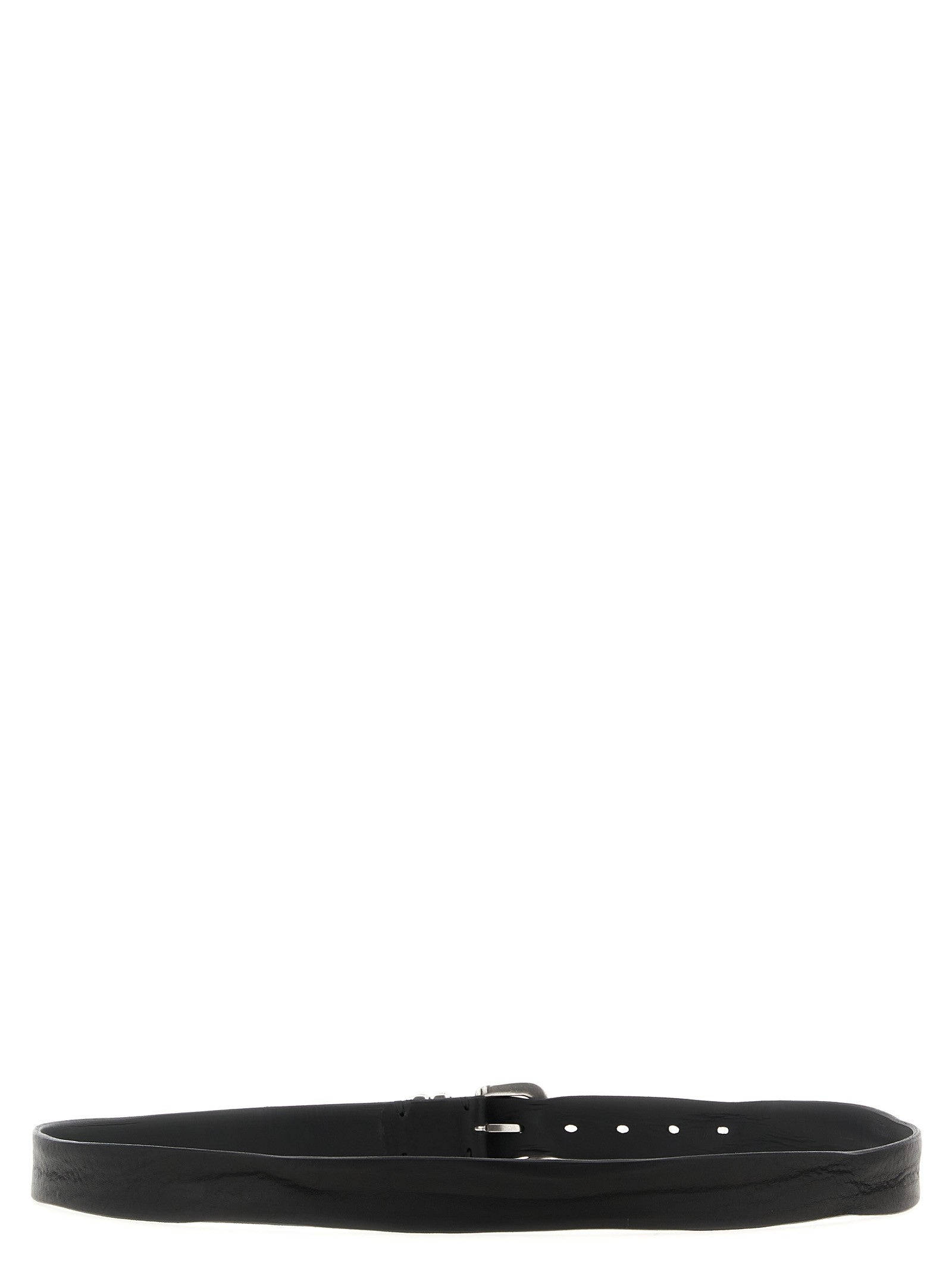 Zerbini Claudio Aged Leather Belt Black