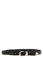 Zerbini Claudio Aged Leather Belt Black