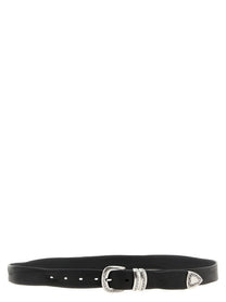 Zerbini Claudio Aged Leather Belt Black