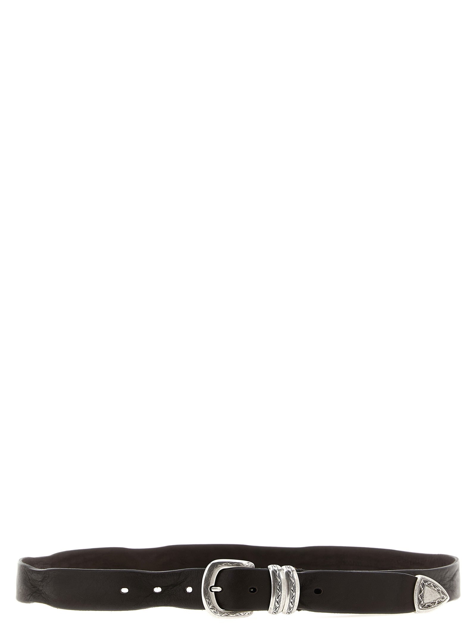 Zerbini Claudio Aged Leather Belt Brown