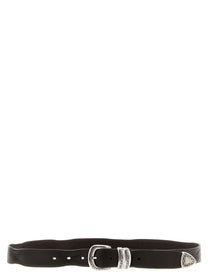 Zerbini Claudio Aged Leather Belt Brown