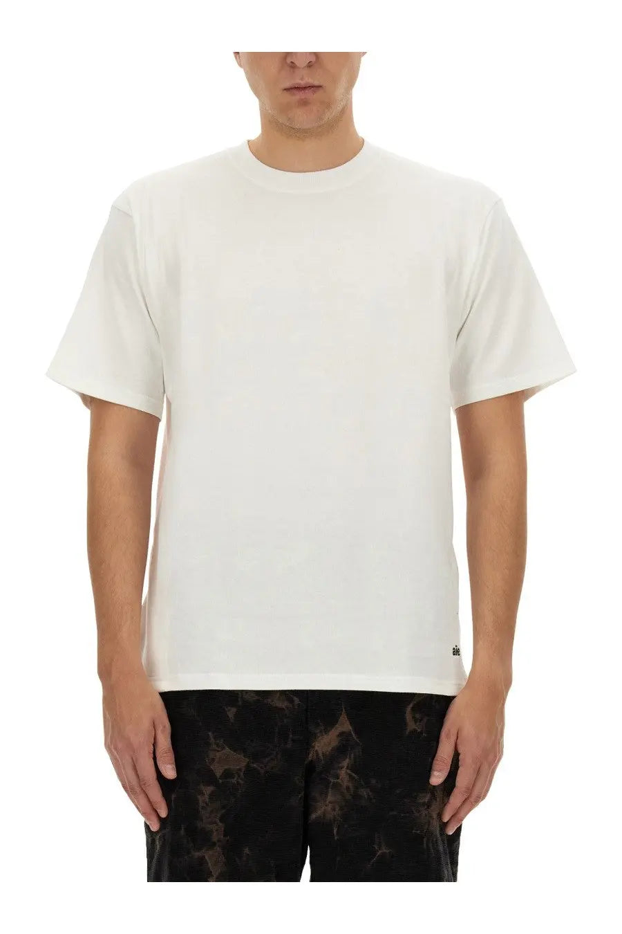 AïE Mens Jersey Shirt White crew-neck cotton t-shirt with small logo