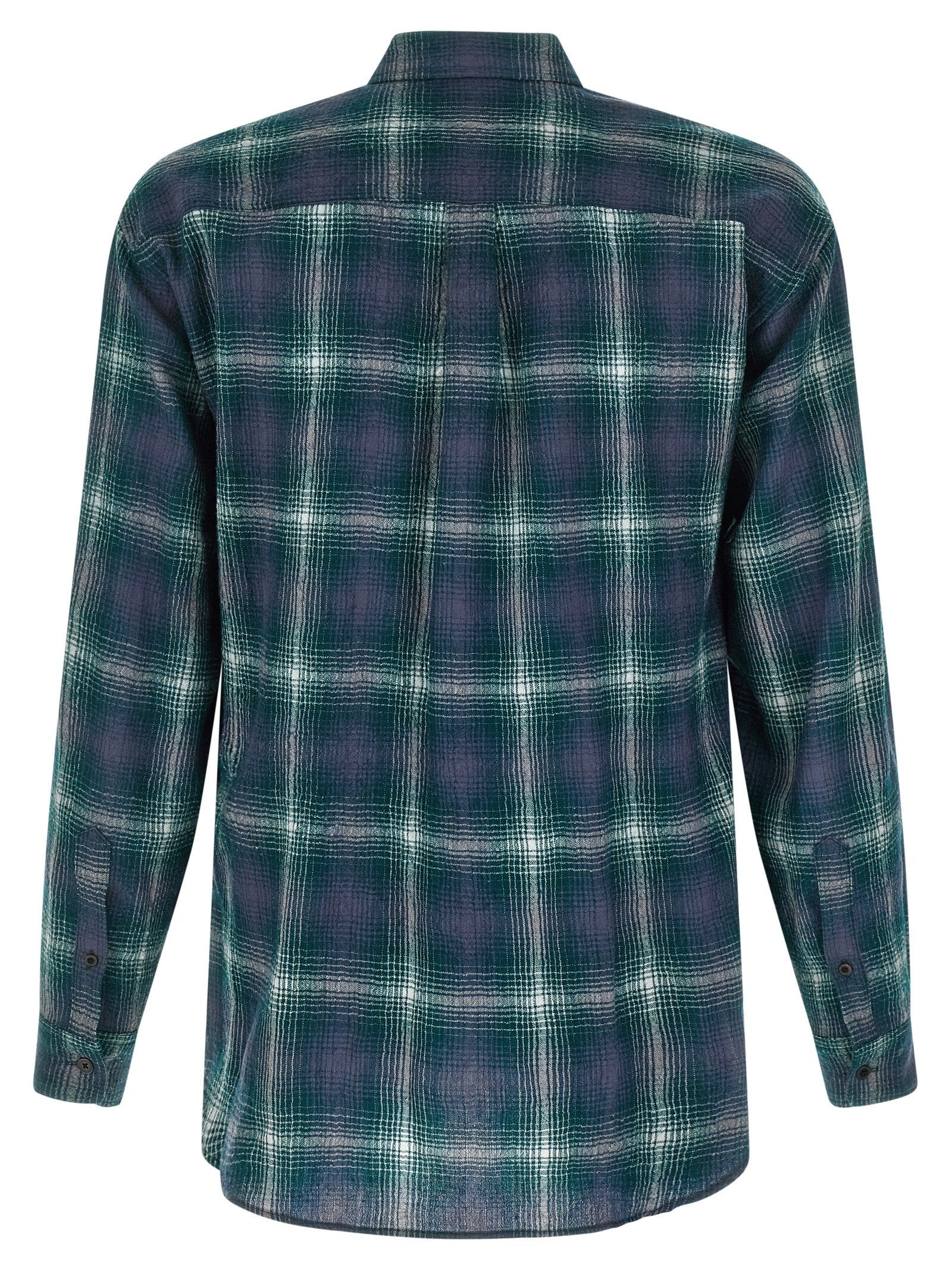 Auralee Airy Wool Check Shirt Green