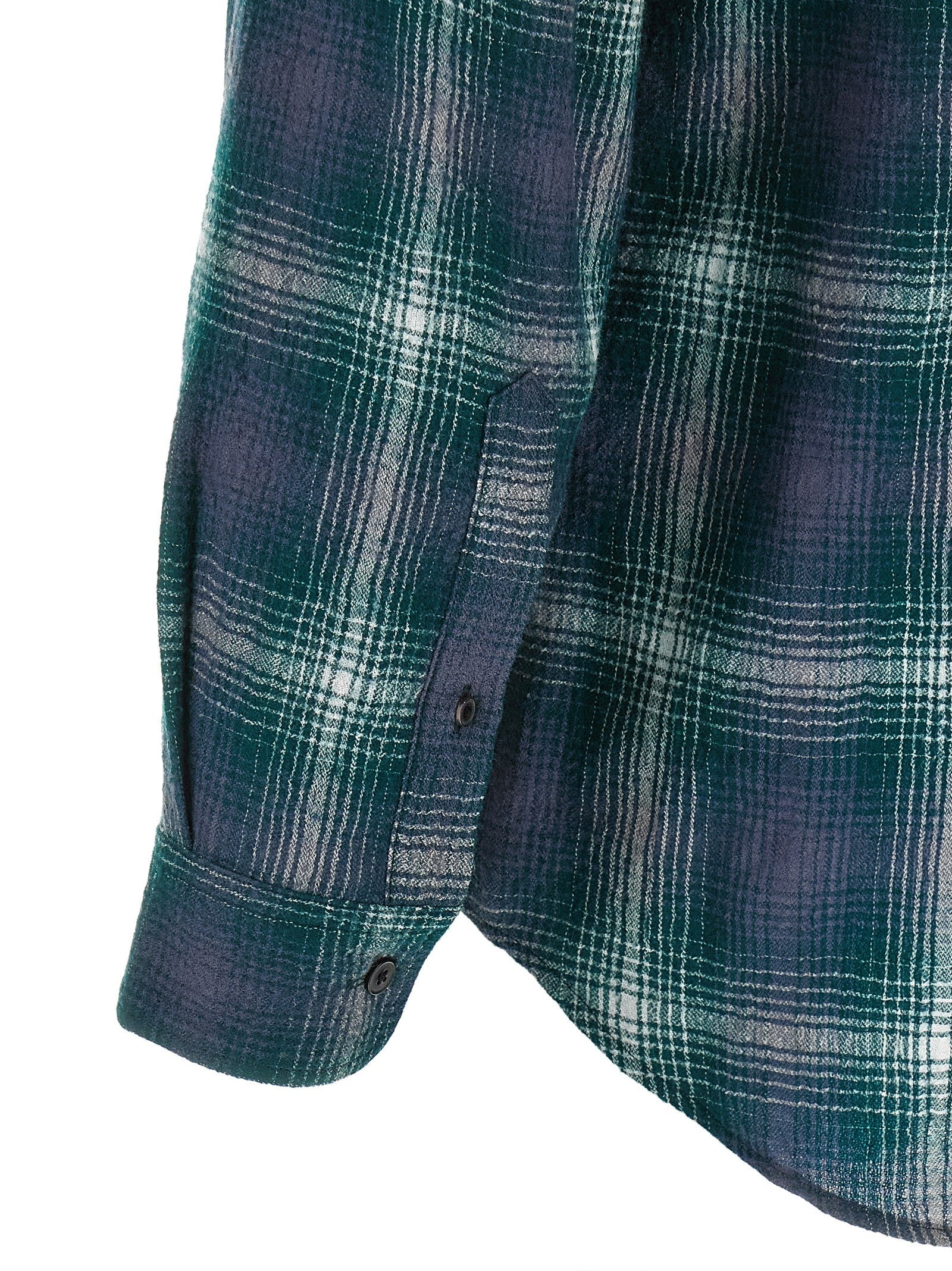 Auralee Airy Wool Check Shirt Green
