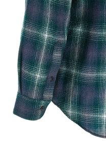 Auralee Airy Wool Check Shirt Green
