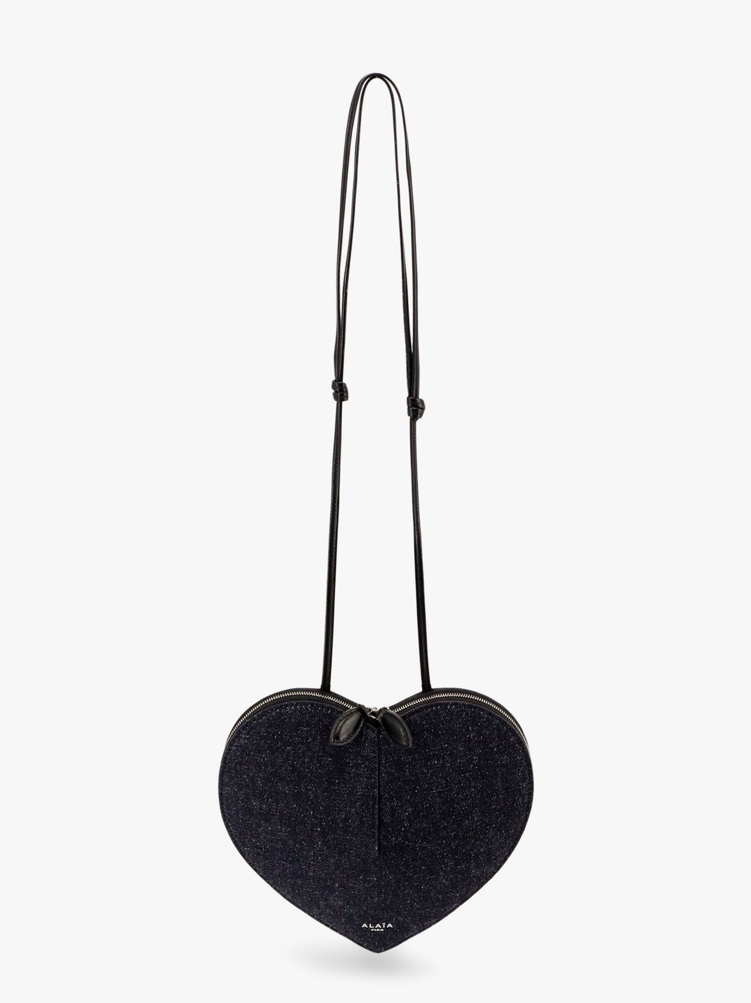 ALAIA - Le Coeur Denim And Leather Shoulder Bag - Home->Woman->Bags->Shoulder bags