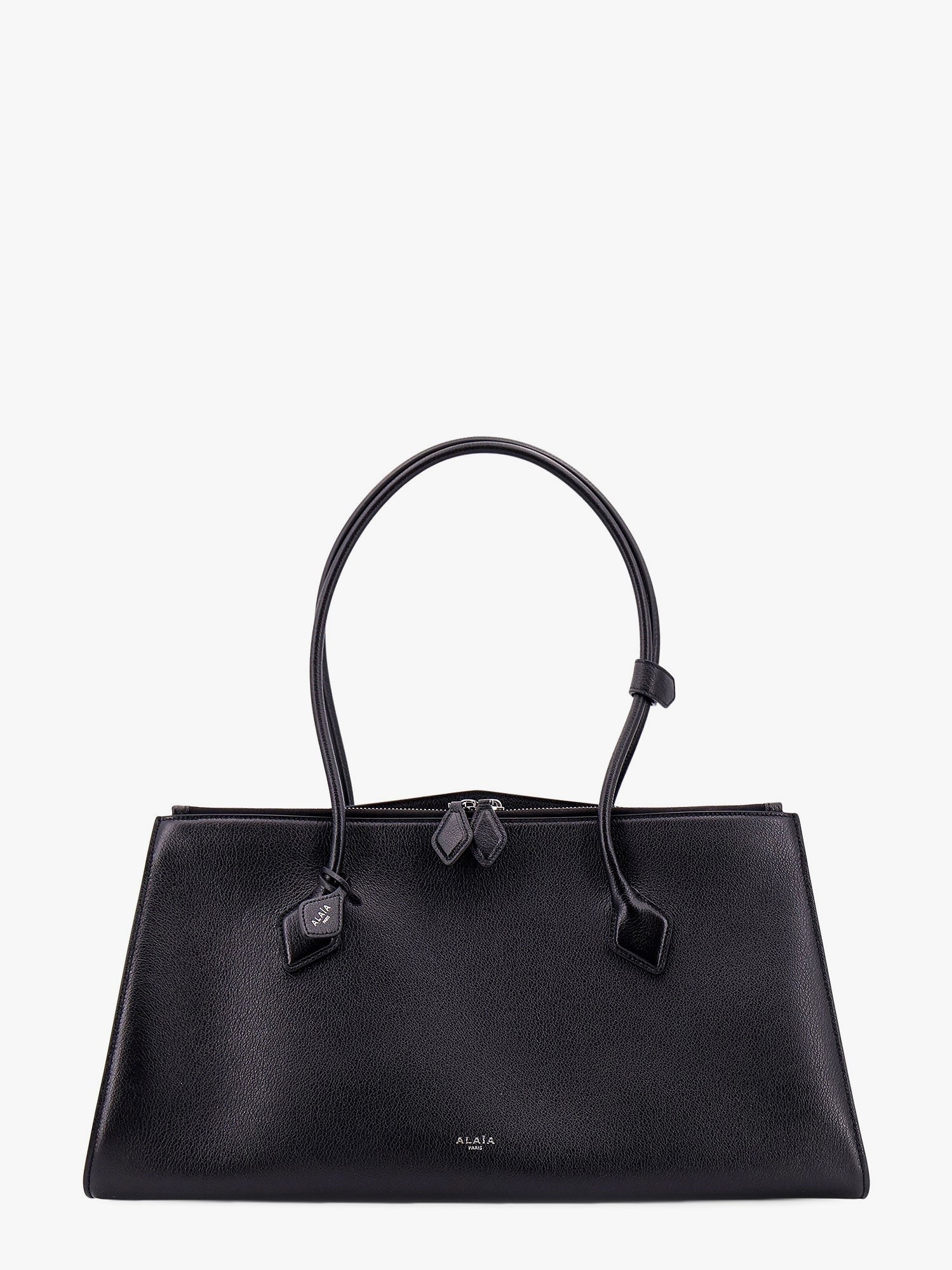 ALAIA - Leather Shoulder Bag With Frontal Logo Print - Home->Woman->Bags->Shoulder bags