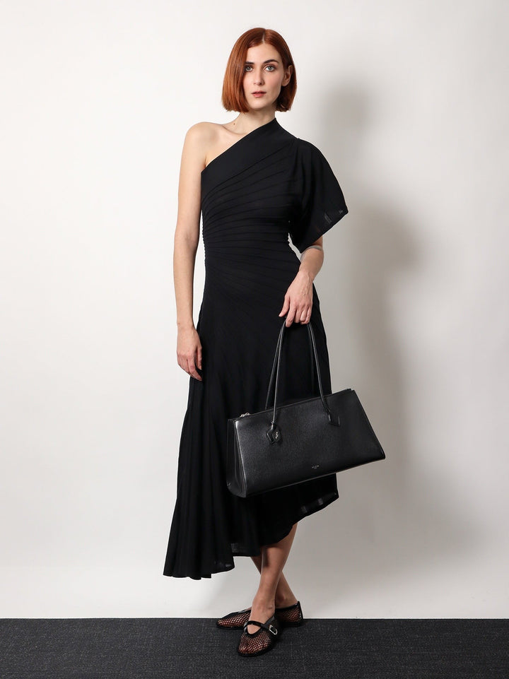 ALAIA - Leather Shoulder Bag With Frontal Logo Print - Home->Woman->Bags->Shoulder bags
