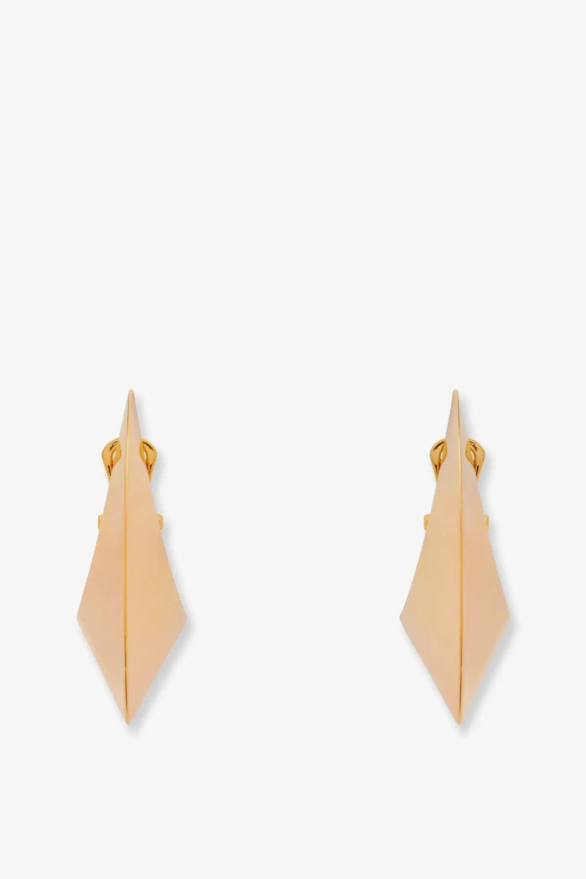 Alaïa women’s brass earrings gold with gold-toned geometric sleek angular design and polished metallic finish