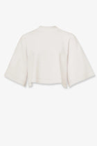 ALAÏA Women's Cropped Cotton Blend Top White, view 4