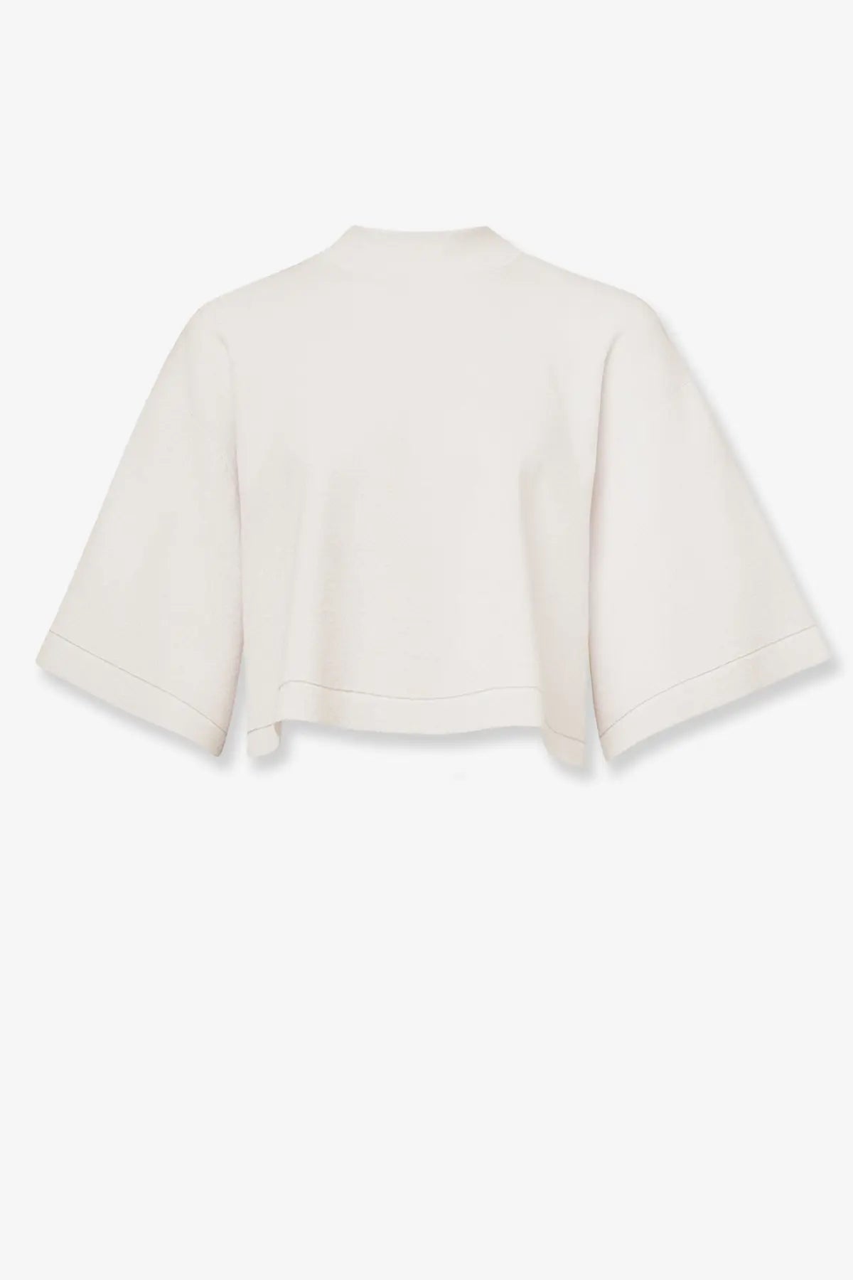 ALAÏA Women's Cropped Cotton Blend Top White, view 4