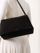 ALAÏA Women's Le Bouledogue Nubuck Shoulder Bag Black, view 2