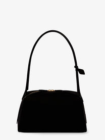 ALAÏA Women's Le Bouledogue Nubuck Shoulder Bag Black, view 3