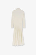 ALAÏA Women's Long Wool Dress White, view 4