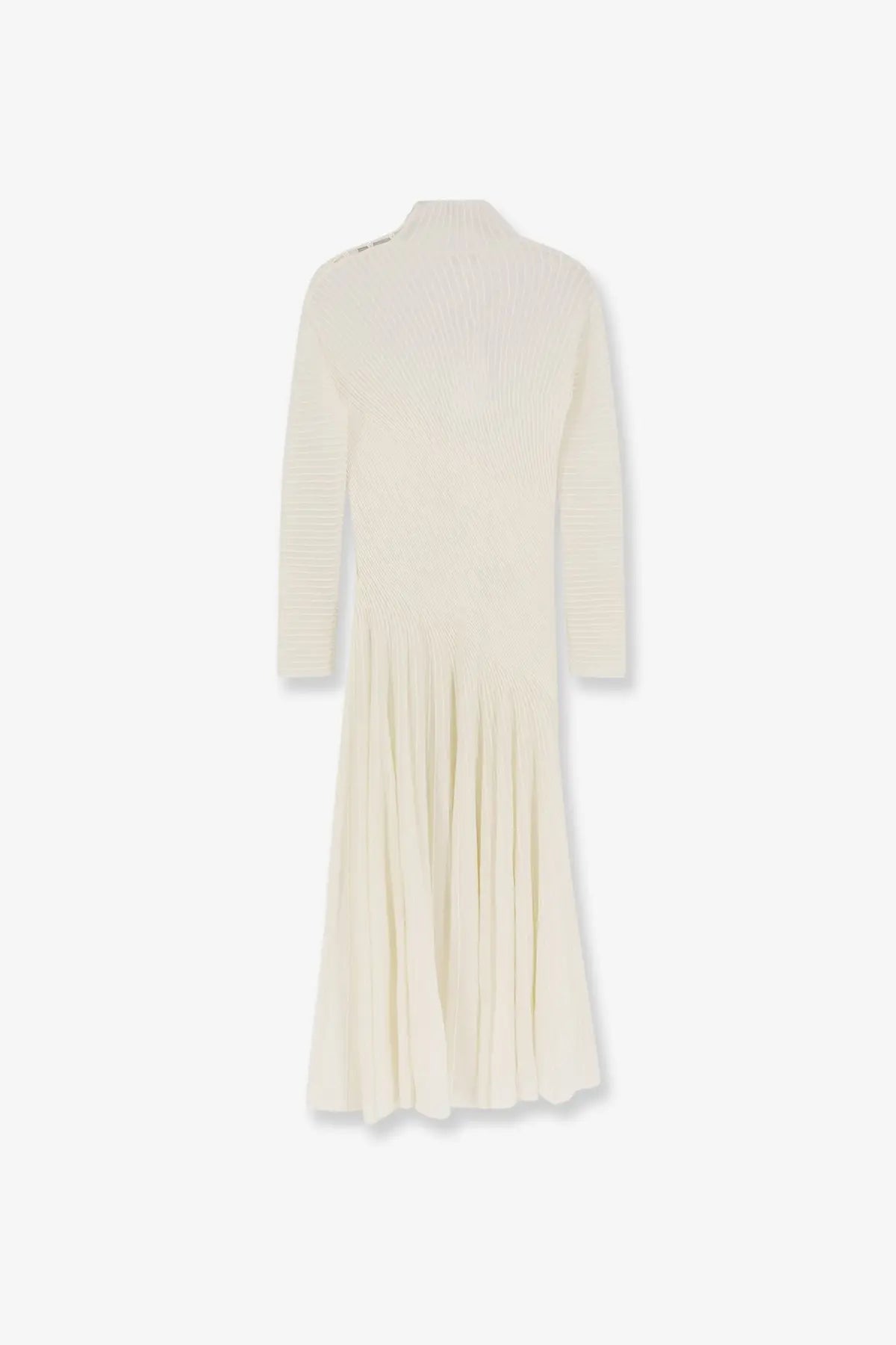 ALAÏA Women's Long Wool Dress White, view 4