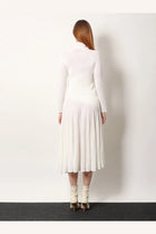 ALAÏA Women's Long Wool Dress White, view 3