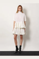 ALAÏA Women's Peplum Virgin Wool Sweater White, view 2