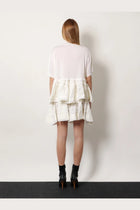 ALAÏA Women's Peplum Virgin Wool Sweater White, view 3