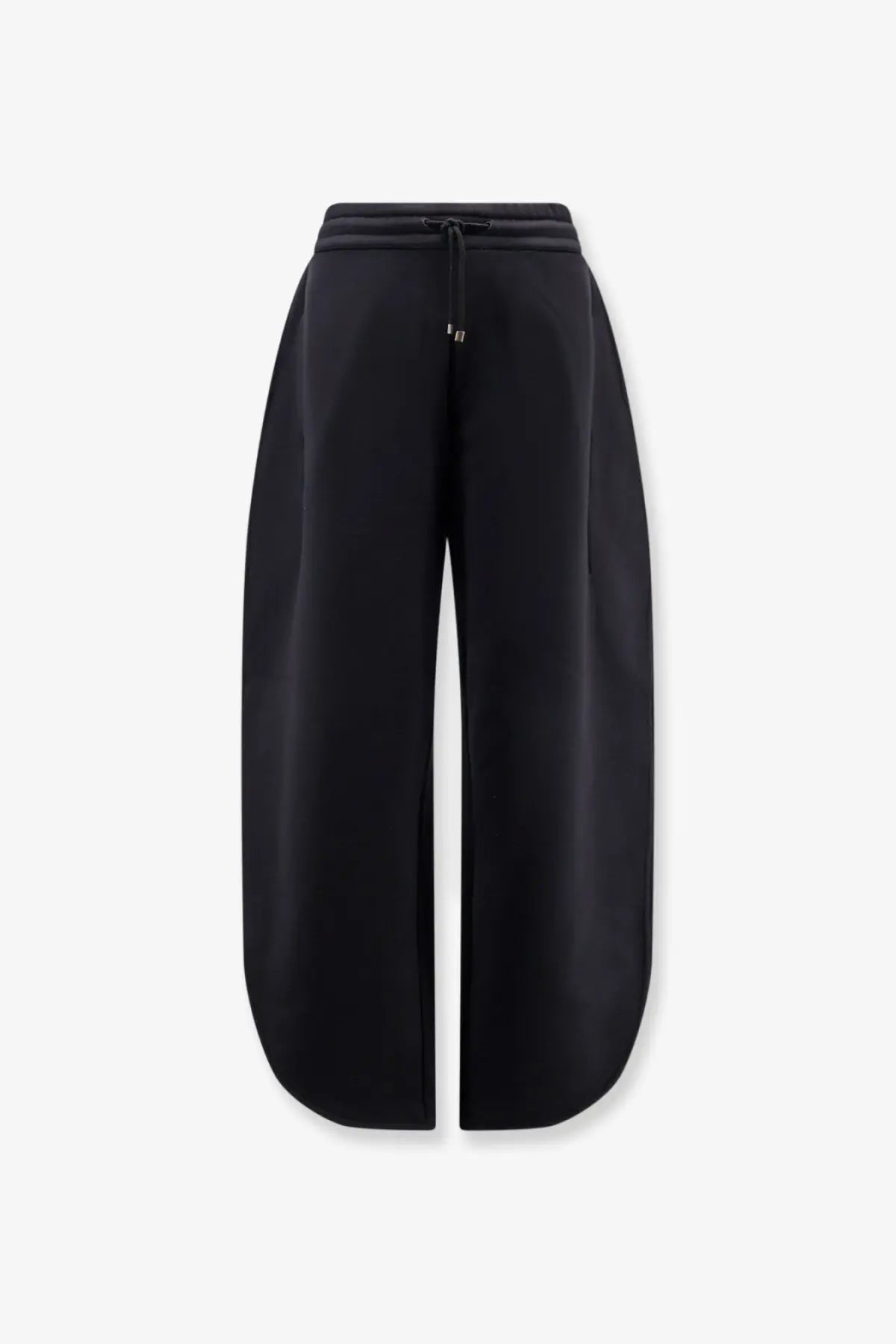 Alaia black petal joggers: wide-leg cotton trousers with drawstring waist