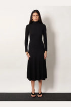 ALAÏA Women's Viscose Long Heart Dress Black, view 3