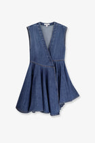 ALAÏA Women's Wrap Denim Dress Black