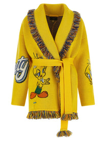 Alanui Alanui Looney Tunes Hula Tweety Cardigan Yellow