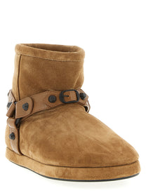 Balenciaga Alaska Soft Ankle Boots Beige