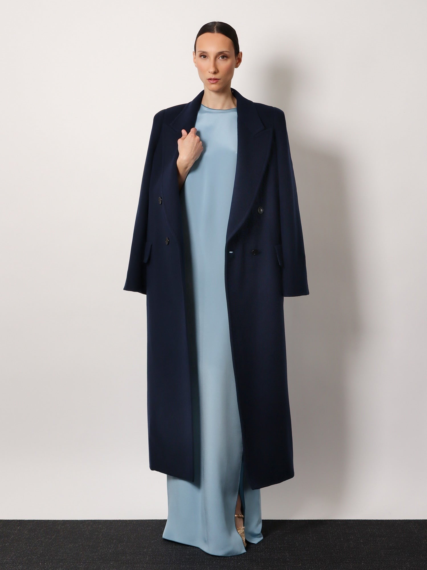 Max Mara Women's Albania Max Mara Sfilata Virgin Wool and Cashmere Coat Blue