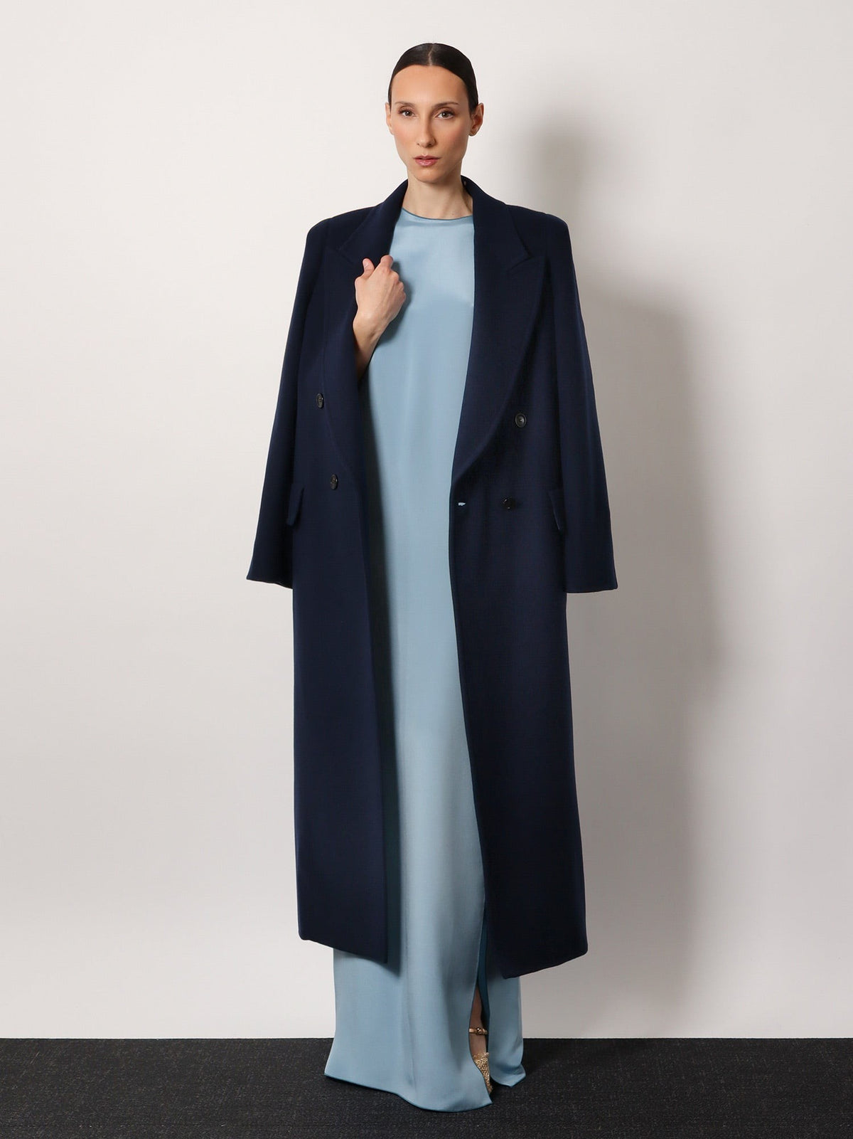 Max Mara Women's Albania Max Mara Sfilata Virgin Wool and Cashmere Coat Blue, view 2