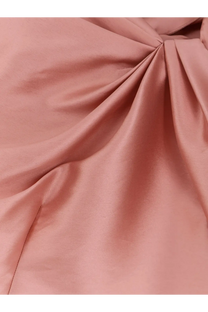 Soft blush pink satin fabric with gathered ruched texture for alberta ferretti women’s mikado long dress blue
