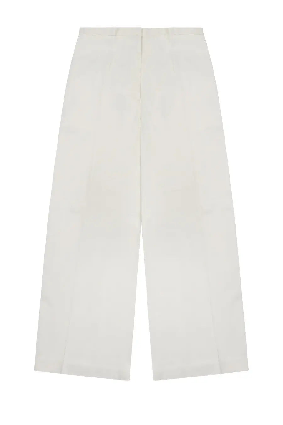 Alberta Ferretti women’s cream wide-leg trousers in twill di viscosa with a clean minimalist design