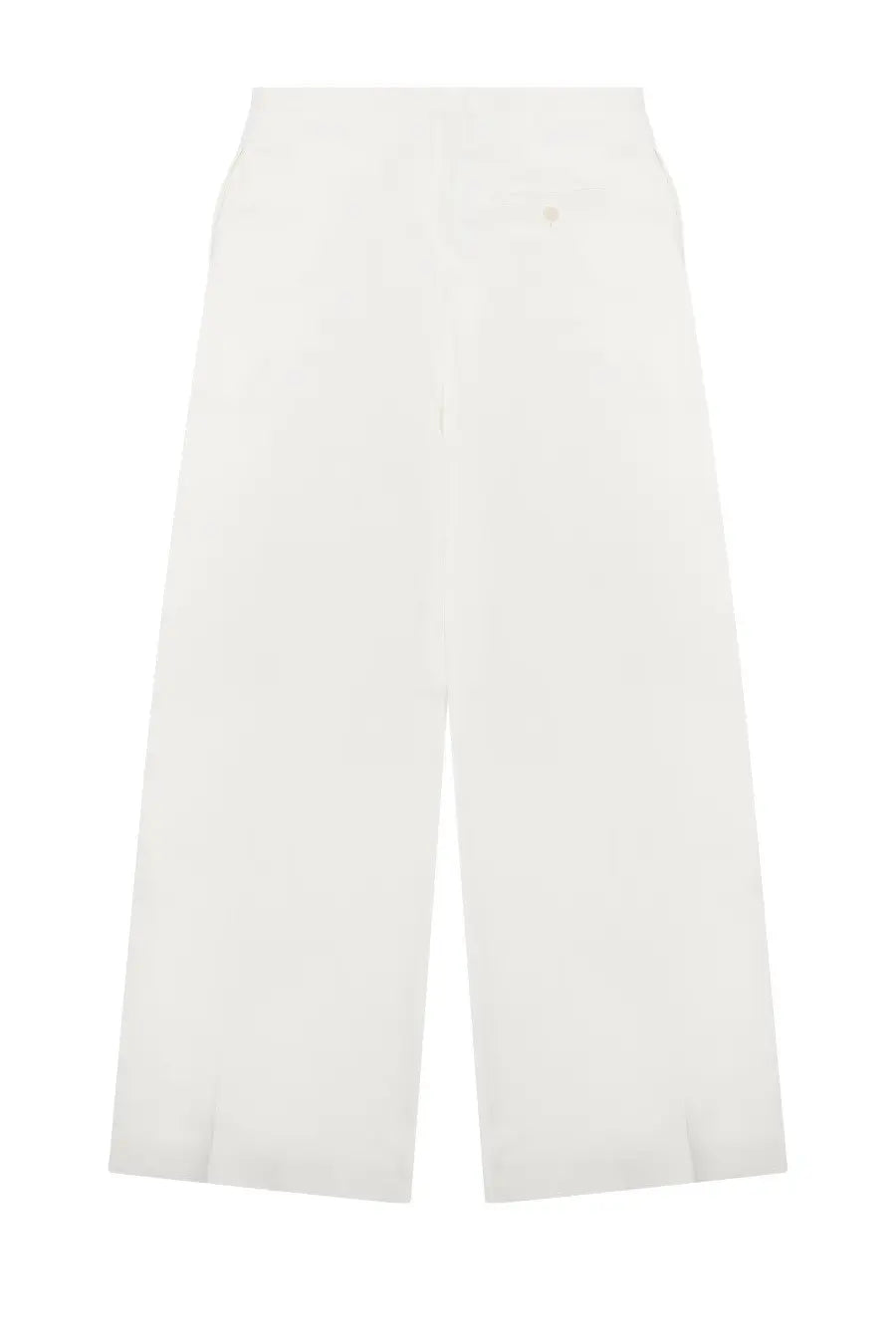 Alberta Ferretti women’s pantalone white wide-leg trousers in twill di viscosa with minimalist design and subtle stitching