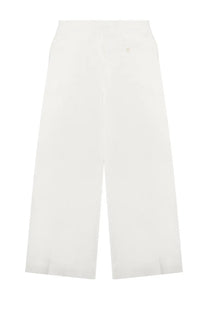 Alberta Ferretti women’s pantalone white wide-leg trousers in twill di viscosa with minimalist design and subtle stitching